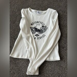 Woman’s Motorcycle White Top Crop Princess Polly